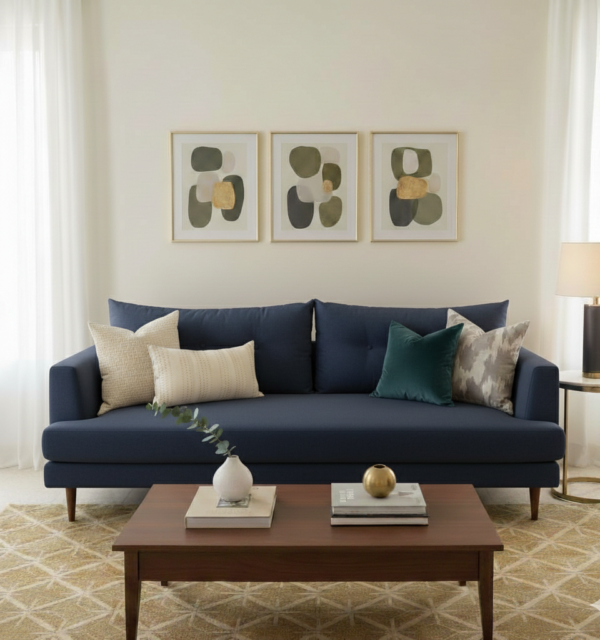 navy blue sofa